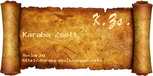 Karaba Zsolt névjegykártya